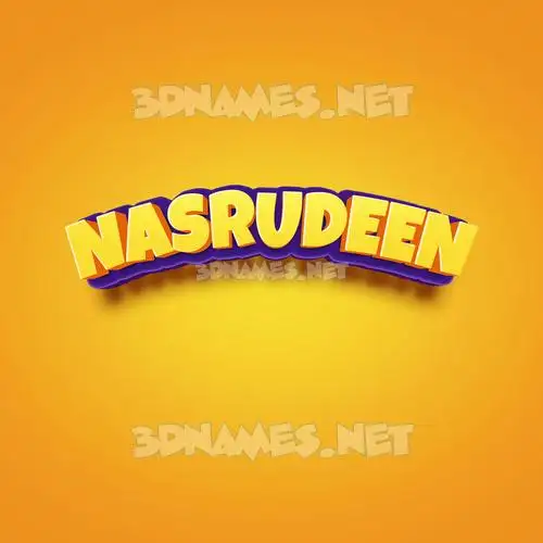 nasrudeen in Orange Toon style - 3D name wallpaper