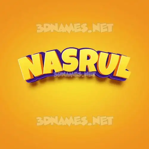 nasrul in Orange Toon style - 3D name wallpaper