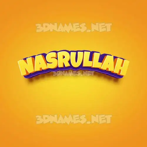 nasrullah in Orange Toon style - 3D name wallpaper