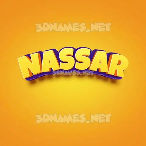 nassar in Orange Toon style - 3D name wallpaper