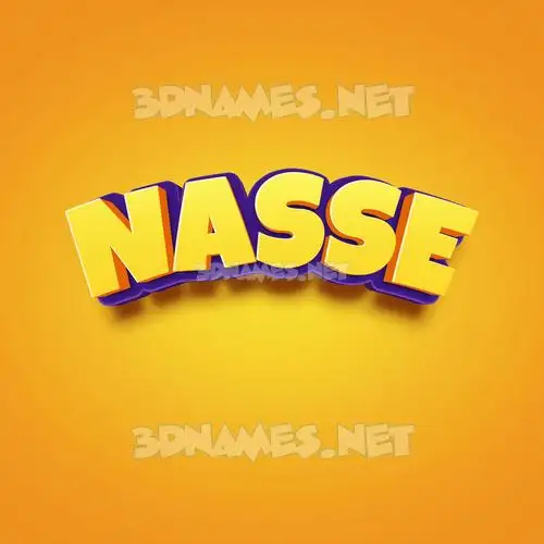 nasse in Orange Toon style - 3D name wallpaper