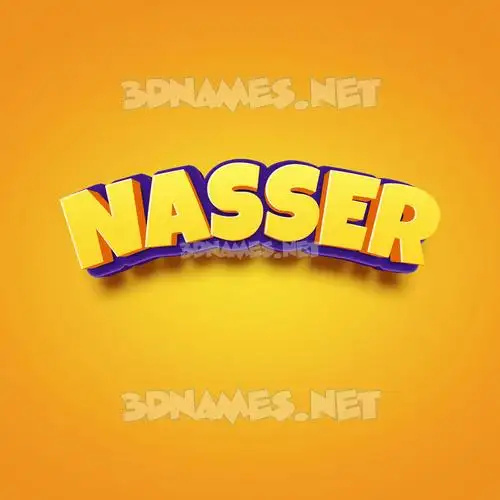 nasser in Orange Toon style - 3D name wallpaper