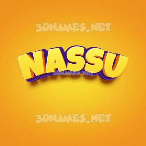 nassu in Orange Toon style - 3D name wallpaper