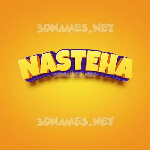 nasteha in Orange Toon style - 3D name wallpaper