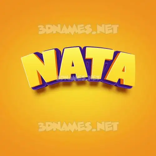 nata in Orange Toon style - 3D name wallpaper