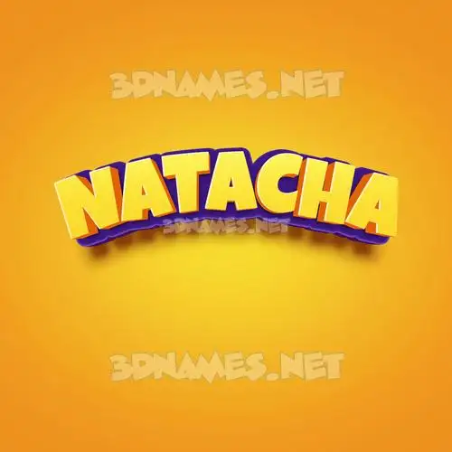 natacha in Orange Toon style - 3D name wallpaper