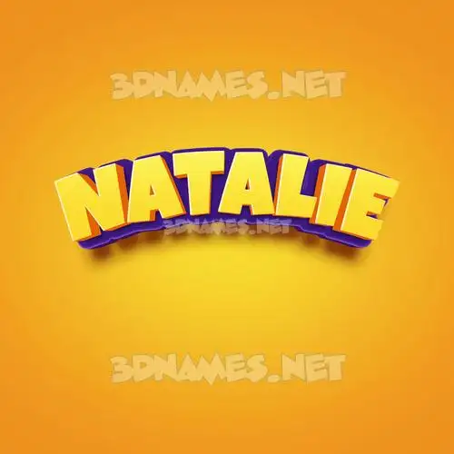 natalie in Orange Toon style - 3D name wallpaper