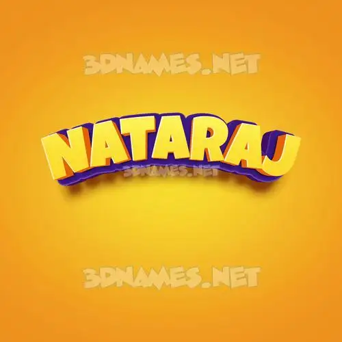 nataraj in Orange Toon style - 3D name wallpaper