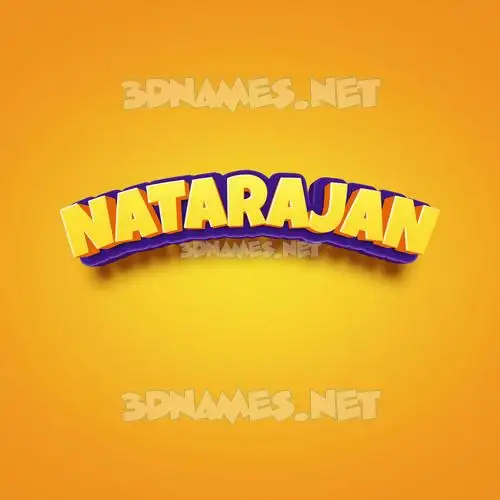 natarajan in Orange Toon style - 3D name wallpaper