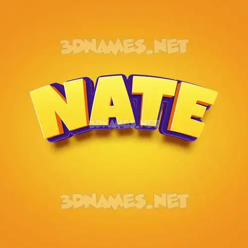 nate in Orange Toon style - 3D name wallpaper