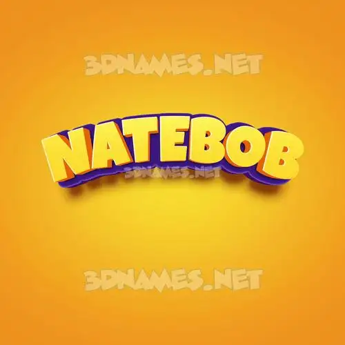 natebob in Orange Toon style - 3D name wallpaper