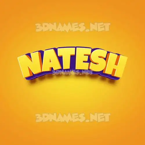 natesh in Orange Toon style - 3D name wallpaper