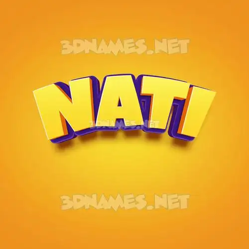 nati in Orange Toon style - 3D name wallpaper