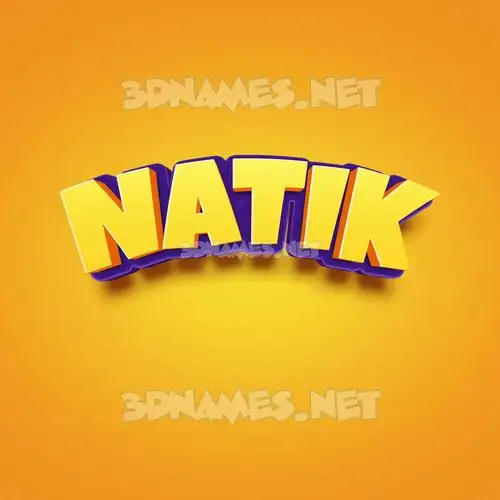 natik in Orange Toon style - 3D name wallpaper natik in Orange Toon style - 3D name wallpaper