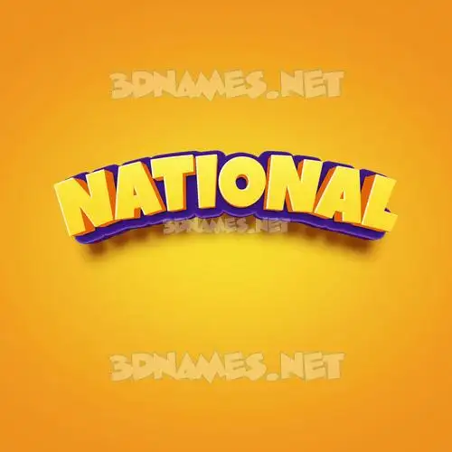 national in Orange Toon style - 3D name wallpaper national in Orange Toon style - 3D name wallpaper