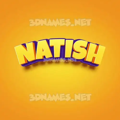 natish in Orange Toon style - 3D name wallpaper