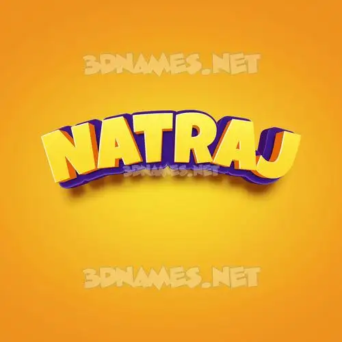 natraj in Orange Toon style - 3D name wallpaper