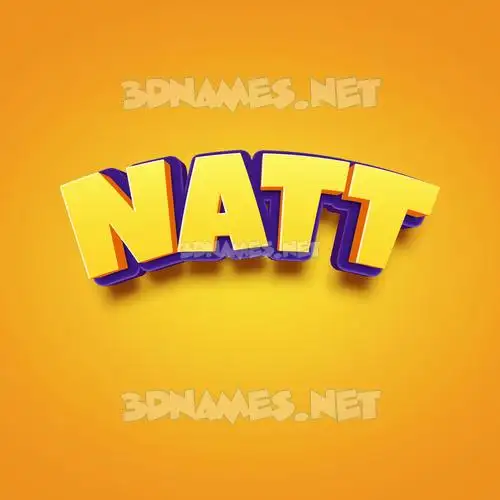 natt in Orange Toon style - 3D name wallpaper