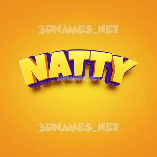 natty in Orange Toon style - 3D name wallpaper
