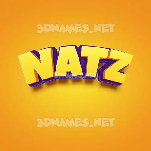 natz in Orange Toon style - 3D name wallpaper