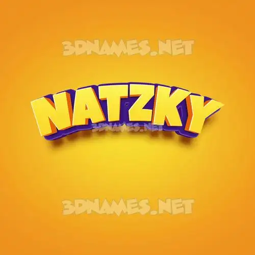 natzky in Orange Toon style - 3D name wallpaper