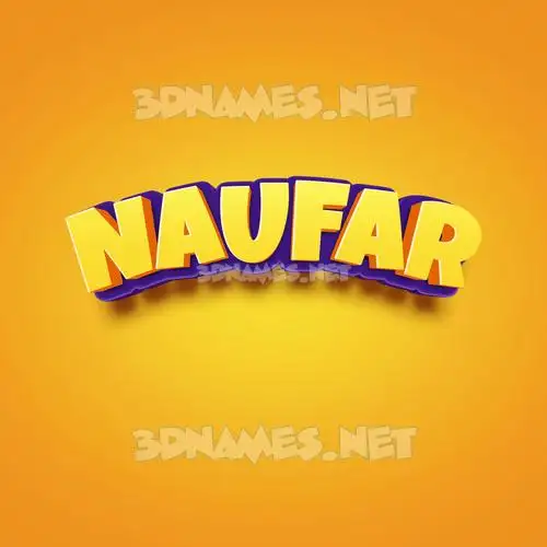 naufar in Orange Toon style - 3D name wallpaper