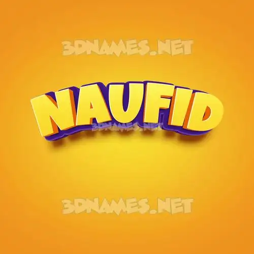 naufid in Orange Toon style - 3D name wallpaper