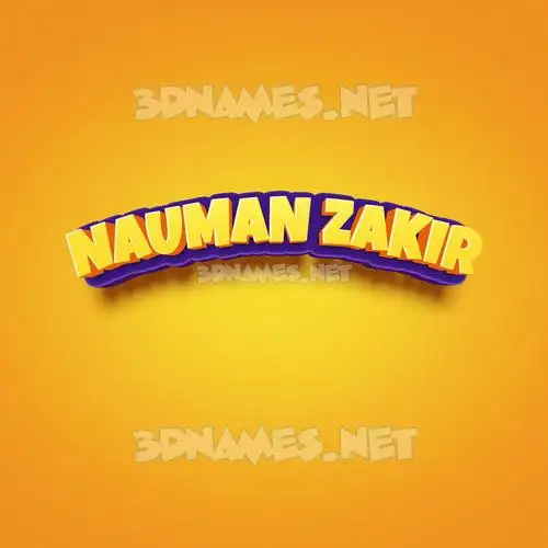 nauman zakir in Orange Toon style - 3D name wallpaper nauman zakir in Orange Toon style - 3D name wallpaper