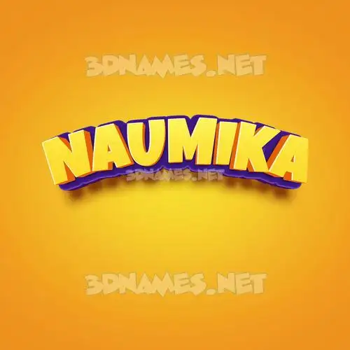 naumika in Orange Toon style - 3D name wallpaper