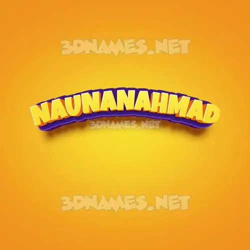 naunanahmad in Orange Toon style - 3D name wallpaper