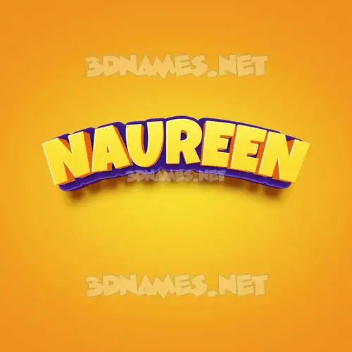 naureen in Orange Toon style - 3D name wallpaper