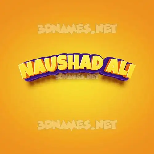 naushad ali in Orange Toon style - 3D name wallpaper