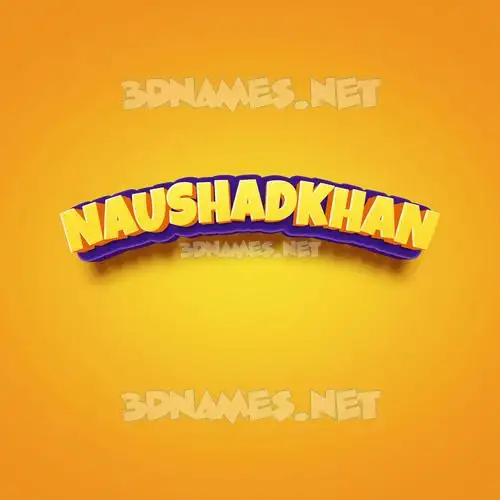 naushadkhan in Orange Toon style - 3D name wallpaper