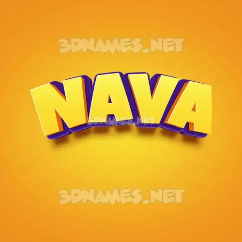 nava in Orange Toon style - 3D name wallpaper
