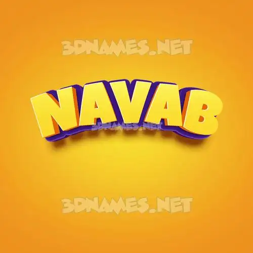 navab in Orange Toon style - 3D name wallpaper