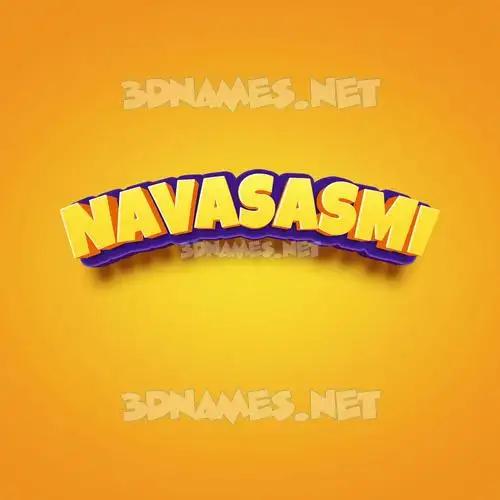 navasasmi in Orange Toon style - 3D name wallpaper