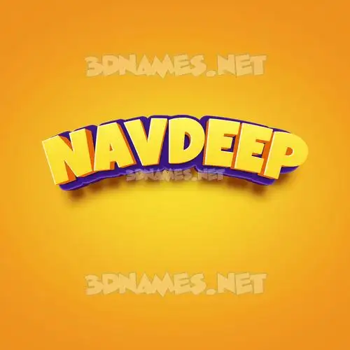 navdeep in Orange Toon style - 3D name wallpaper