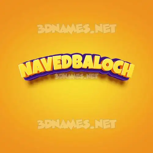 navedbaloch in Orange Toon style - 3D name wallpaper