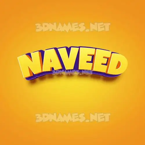 naveed in Orange Toon style - 3D name wallpaper