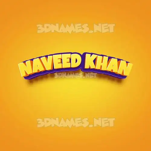naveed khan in Orange Toon style - 3D name wallpaper