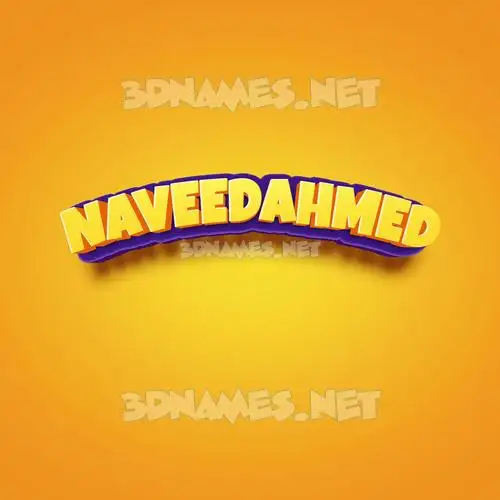 naveedahmed in Orange Toon style - 3D name wallpaper