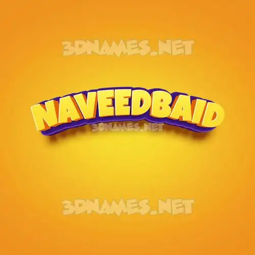naveedbaid in Orange Toon style - 3D name wallpaper