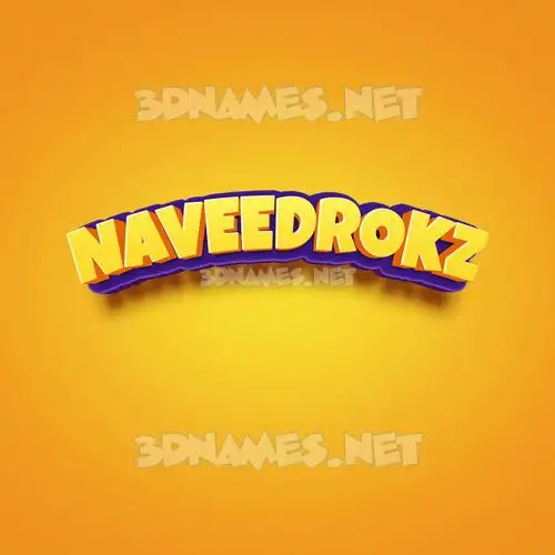 naveedrokz in Orange Toon style - 3D name wallpaper
