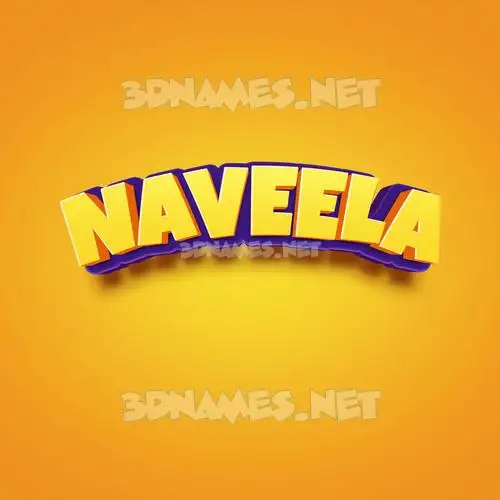 naveela in Orange Toon style - 3D name wallpaper