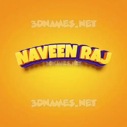naveen raj in Orange Toon style - 3D name wallpaper