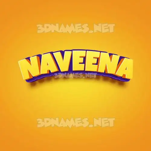 naveena in Orange Toon style - 3D name wallpaper
