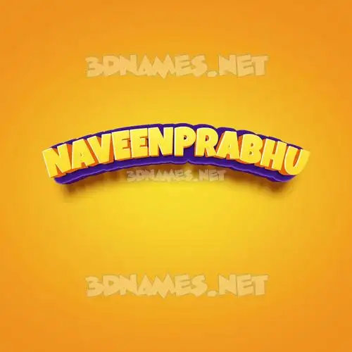 naveenprabhu in Orange Toon style - 3D name wallpaper