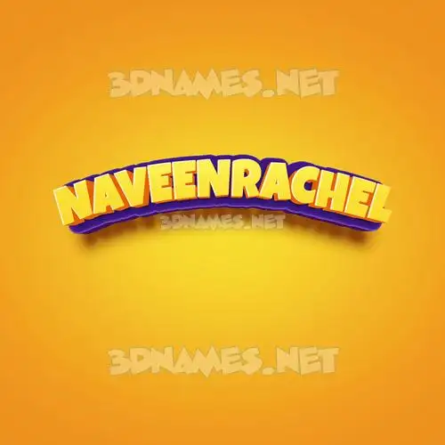 naveenrachel in Orange Toon style - 3D name wallpaper
