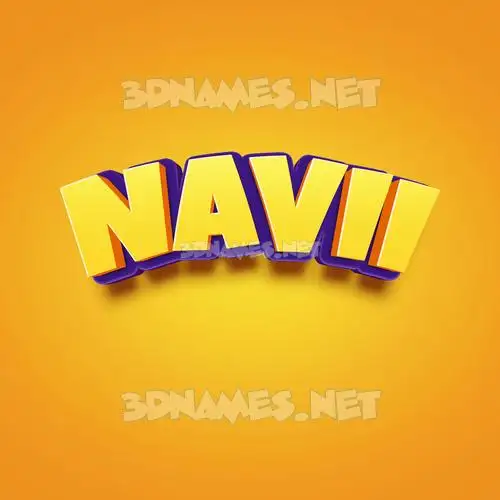 navii in Orange Toon style - 3D name wallpaper