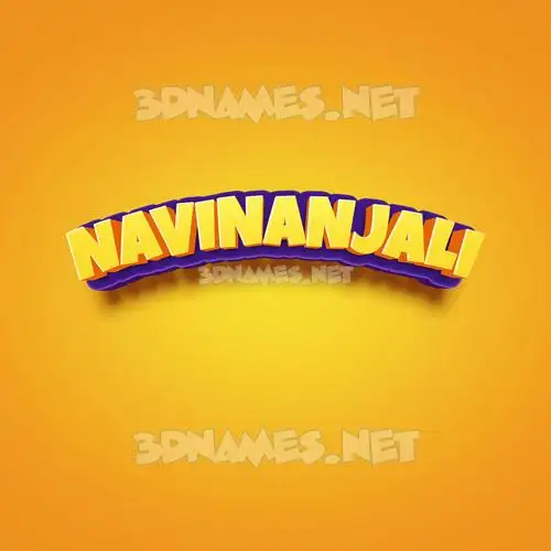 navinanjali in Orange Toon style - 3D name wallpaper